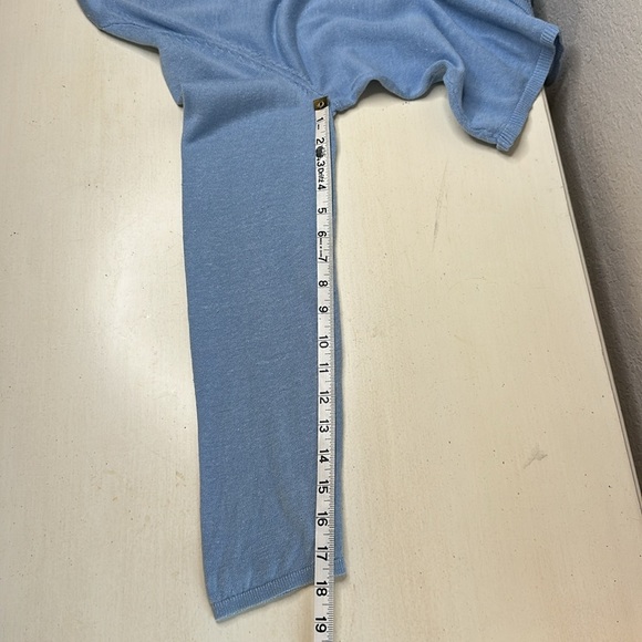 J. Jill Linen Cotton Blend Blue Flyaway Long Sleeve Cardigan Sweater Size Large - Picture 12 of 13